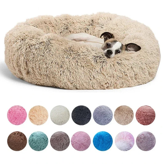 Pet Relief – Plush Round Pet Bed for Cats & Dogs | Super Soft, Warm & Cozy, Multiple Sizes (40–90cm)