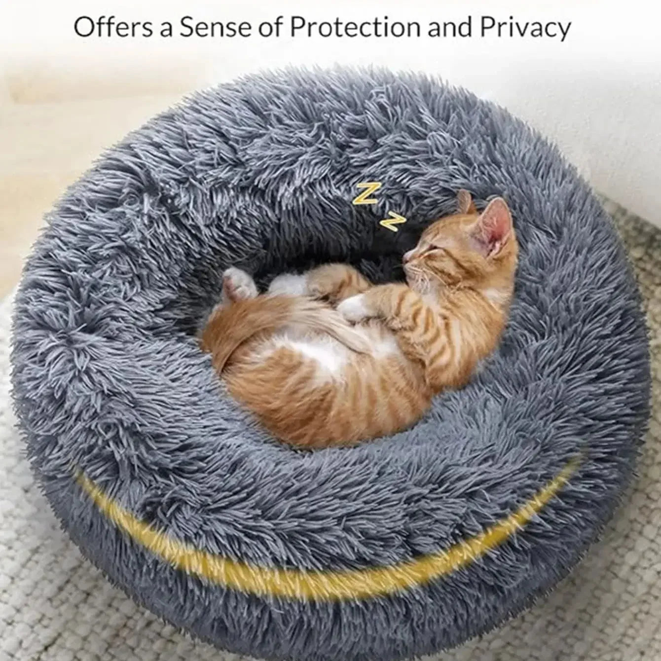 Pet Relief – Plush Round Pet Bed for Cats & Dogs | Super Soft, Warm & Cozy, Multiple Sizes (40–90cm)
